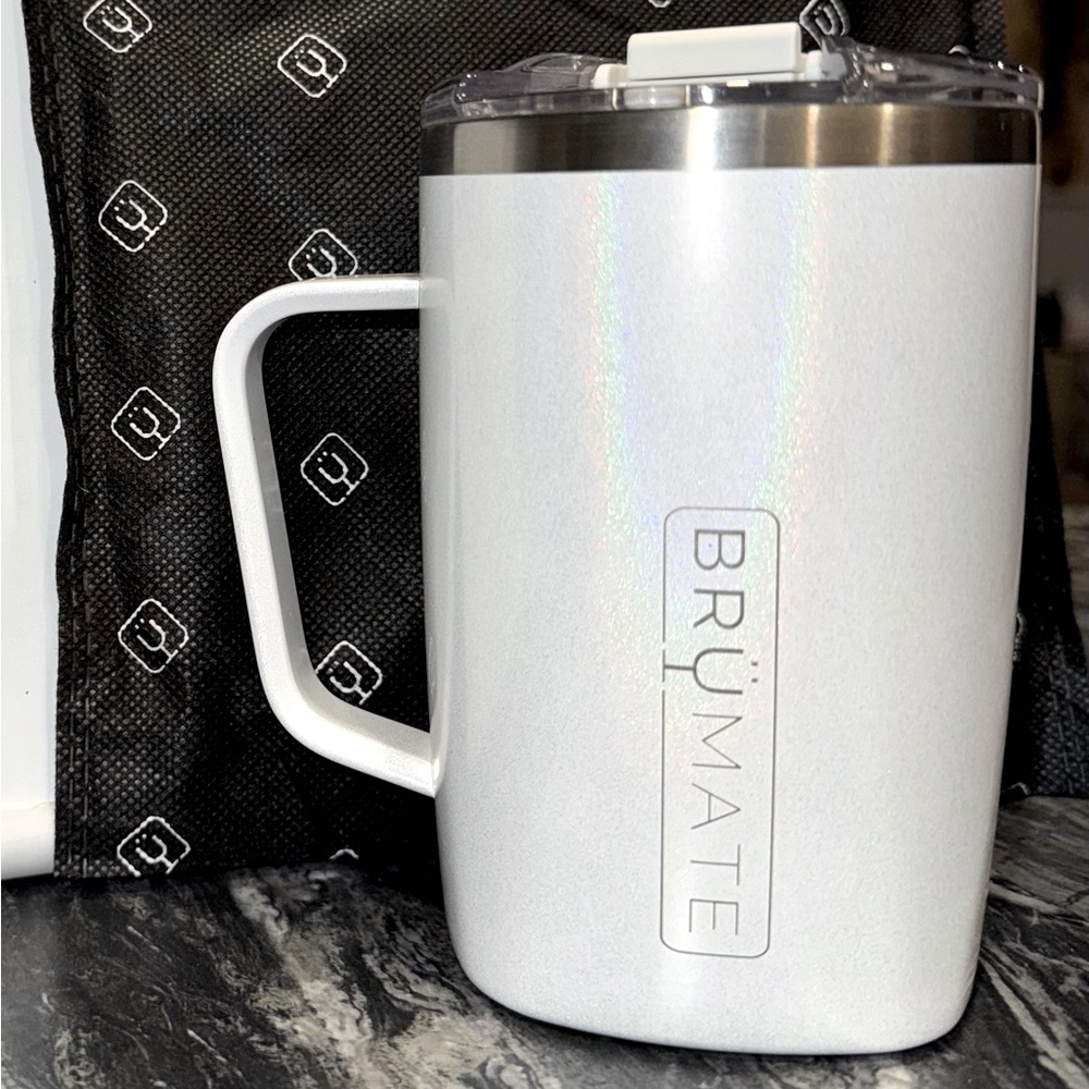 BrüMate Glitter White Toddy 16oz